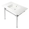 Fauceture KVPB3722711 37" Console Sink with Stainless Steel Legs (Single Faucet Hole), White/Polished Chrome KVPB3722711 - alternate 1